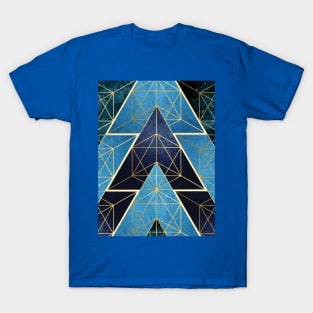 Geometric Excellence in Blue T-Shirt